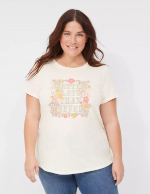 Lane Bryant Better Late Than Never Graphic Tee T-shirts Dames Wit | JYS6738ID