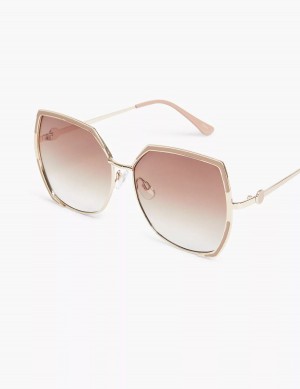 Lane Bryant Butterfly Aviator Zonnebril Dames Bruin | SZW562TN
