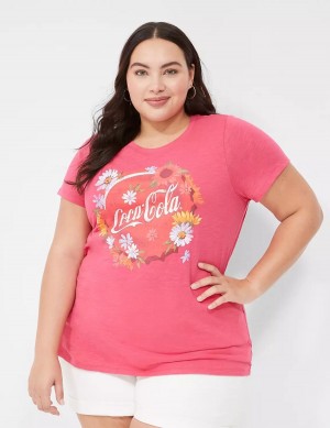 Lane Bryant Coca-Cola Graphic Tee T-shirts Dames Roze | UEK430DD