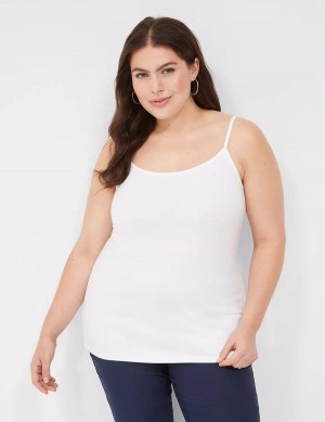 Lane Bryant Cotton Cami Tanktop Dames Wit | AYR453AL