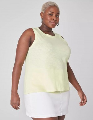 Lane Bryant Crew-Neck Tanktop Dames Lichtgroen Geel | YZU9641ZD