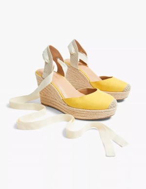 Lane Bryant Dream Cloud Ankle-Tie Espadrille Sleehak Sandalen Dames Geel | MAO2444CA