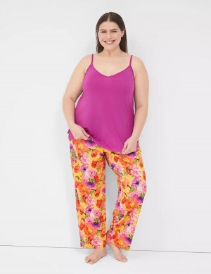 Lane Bryant DreamyCool Cami & Block Pant PJ Set Pyjama Dames Paars Gekleurd | MOP7783KH