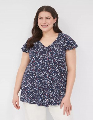 Lane Bryant Easy Flutter-Sleeve Tee T-shirts Dames Gekleurd | HIX8135VM