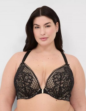 Lane Bryant Front-Close Boost Plunge Bralettes Dames Zwart | ZZI9951ZA