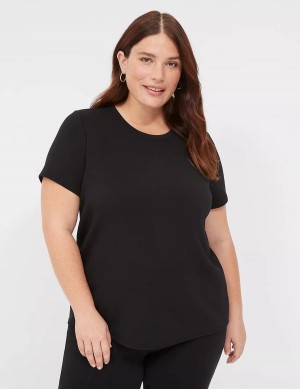 Lane Bryant Journey Short-Sleeve Tee T-shirts Dames Zwart | XYE7853WV