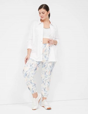 Lane Bryant LIVI Button-Front French Terry Shacket Overhemd Dames Wit | XHF7741VS