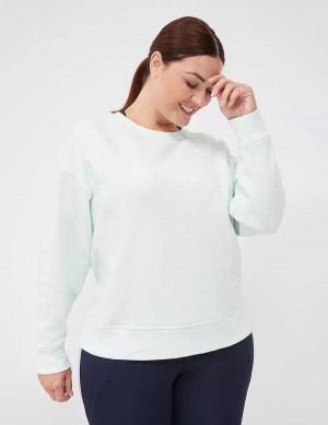 Lane Bryant LIVI Crew-Neck French Terry Washed Sweatshirts Dames Lichtgroen | AKF8495MU
