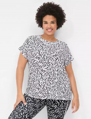 Lane Bryant LIVI Crew-Neck Recycled LIVI Soft Tee T-shirts Dames Wit | CNY6686VU