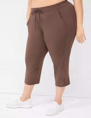 Lane Bryant LIVI Knit Capri Broek Dames Donkerbruin | IAH1888LP