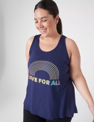 Lane Bryant LIVI Pride Cut-Out Back Tanktop Dames Blauw | WBY823EQ
