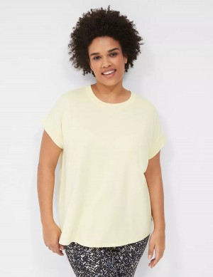 Lane Bryant LIVI Soft Crew-Neck Recycled Tee T-shirts Dames Geel | AGM3698DD