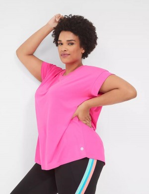 Lane Bryant LIVI Soft Crew-Neck Recycled Tee T-shirts Dames Lichtroze | QQT9735OJ