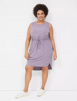 Lane Bryant LIVI Stretch Woven Drawstring Casual Jurk Dames Paars Olijfgroen | QDM730HT
