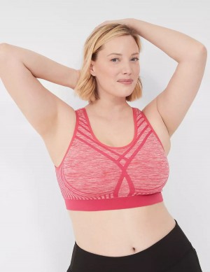 Lane Bryant LIVI Wireless Medium-Impact Seamless Sport BH Dames Roze | KZQ3052VO