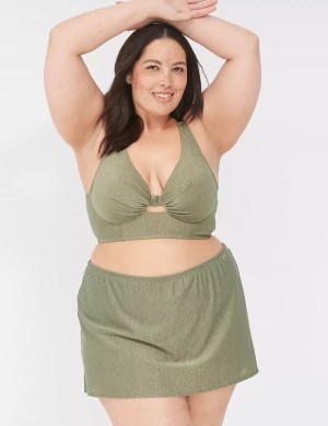Lane Bryant Lurex Underwire Knot-Front Bikinitop Dames Groen | TBB2923DP