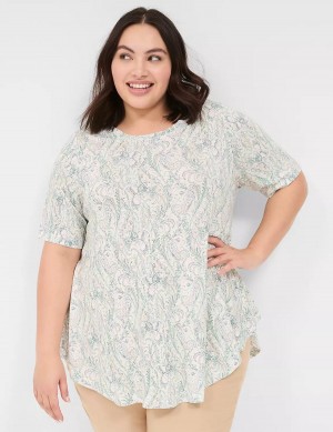 Lane Bryant Max Swing Perfect Sleeve Crew-Neck Tee T-shirts Dames Room Groen | RLM2247GY