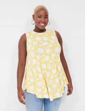 Lane Bryant Max Swing Sleeveless High-Neck Tunic T-shirts Dames Geel | VEG5221XH