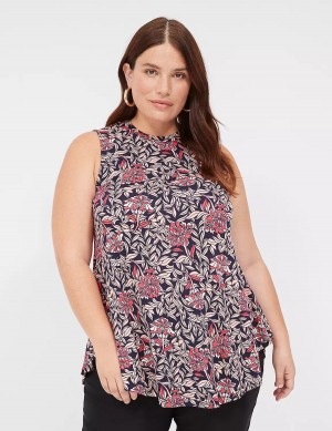 Lane Bryant Max Swing Sleeveless High-Neck Tunic T-shirts Dames Roze Koraal | VZA6450LF