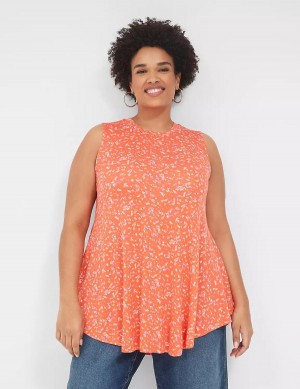 Lane Bryant Max Swing Sleeveless High-Neck Tunic T-shirts Dames Oranje | UFP649XF