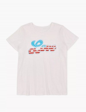 Lane Bryant Modern Americana Love Graphic Tee T-shirts Dames Wit | IPB9761VM