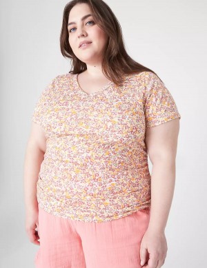 Lane Bryant Modern Jersey Side-Ruched Tee T-shirts Dames Oranje Gekleurd | EMB980AJ