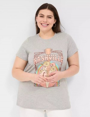 Lane Bryant Nashville Graphic Tee T-shirts Dames Lichtgrijs | PQE8363FM