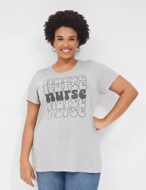 Lane Bryant Nurse Graphic Tee T-shirts Dames Grijs | VCL6776LM