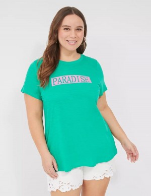 Lane Bryant Paradise Graphic Tee T-shirts Dames Turquoise | KNW160TQ