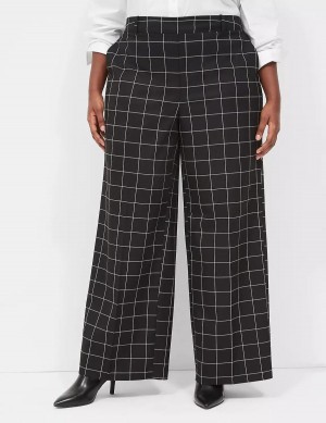 Lane Bryant Perfect Drape Pull-On High-Rise Wide Leg Broek Dames Zwart | DCY6043WO