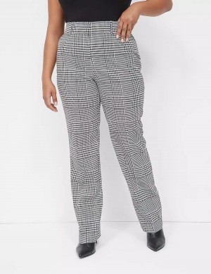 Lane Bryant Perfect Drape Straight Leg Broek Dames Zwart Wit | JGY4696OF