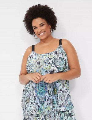 Lane Bryant Pleated Grosgrain-Strap Cami Tanktop Dames Blauw | PPQ286HB
