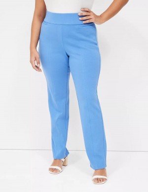 Lane Bryant Pull-On Ottoman Ponte Straight Leg Broek Dames Blauw | HMH3018BI