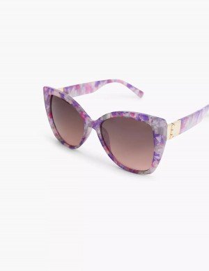 Lane Bryant Purple Marble Cateye Zonnebril Dames Paars Gekleurd | RWY6835GD