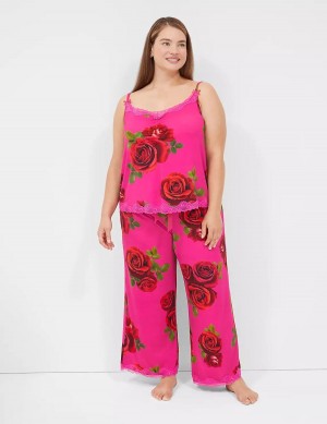 Lane Bryant Ruched Cami & Pant PJ Set Pyjama Dames Roze Fuchsie | NBL2539EG