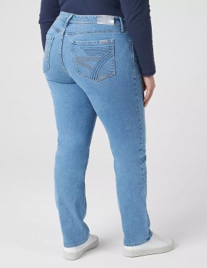 Lane Bryant Seven7 Straight With Back Pocket Embroidery Jeans Dames Lichtblauw | KJY5416RC