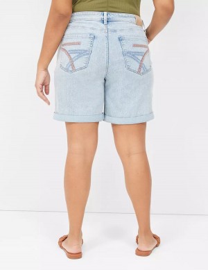 Lane Bryant Seven7 Weekender Jean With Colorful Stitching Korte Broek Dames Blauw | FRN5526ZN