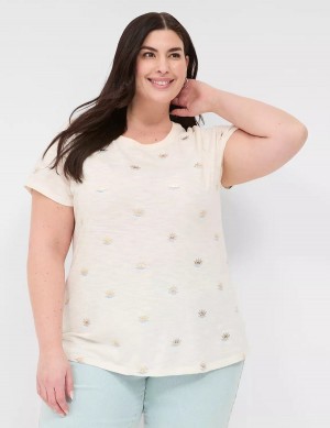 Lane Bryant Shimmer Sunshine Graphic Tee T-shirts Dames Wit | JQN8754NP