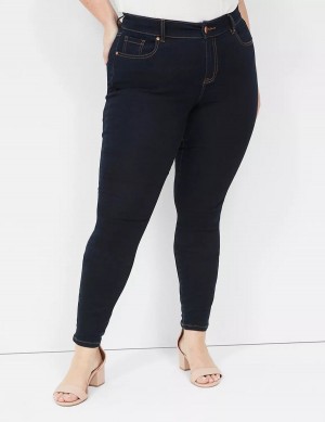 Lane Bryant Signature Fit Sateen Skinny Jeans Dames Donkerblauw | NYS2460AX