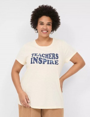 Lane Bryant Teachers Inspire Graphic Tee T-shirts Dames Wit | FGA8743YC