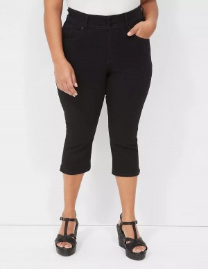 Lane Bryant Tighter Tummy Fit High-Rise Pedal Jeans Dames Zwart | HNF9134QK