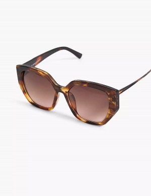 Lane Bryant Tortoiseshell Print Cateye Zonnebril Dames Geel | BAZ8981PR