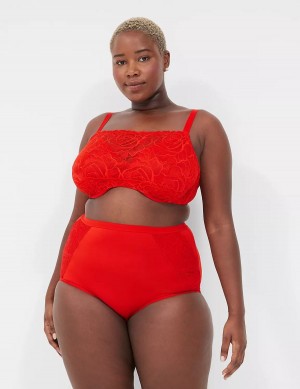 Lane Bryant Unlined with Lace Overlay Balconette BH Dames Rood | KAT4713VO