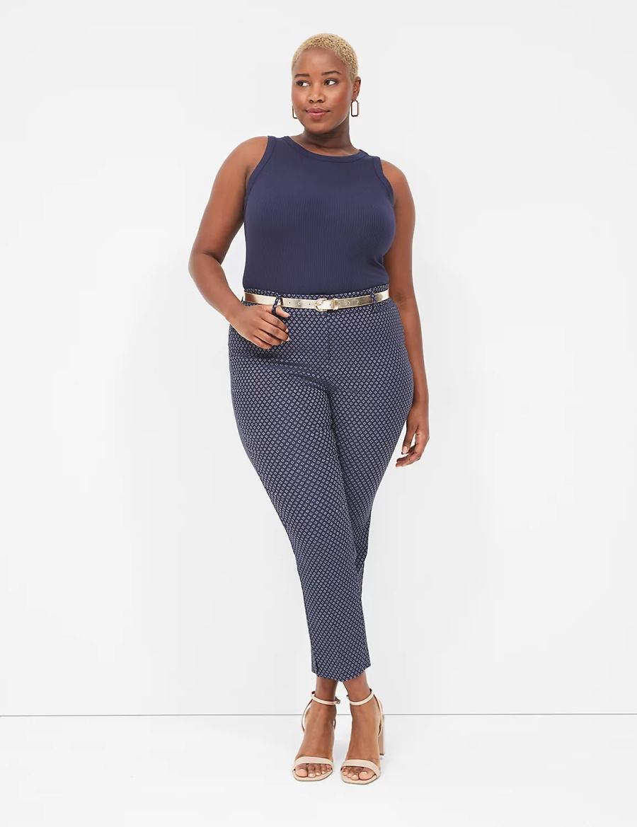Lane Bryant 4-Season Slim Ankle Broek Dames Donkerblauw | HLT250OO