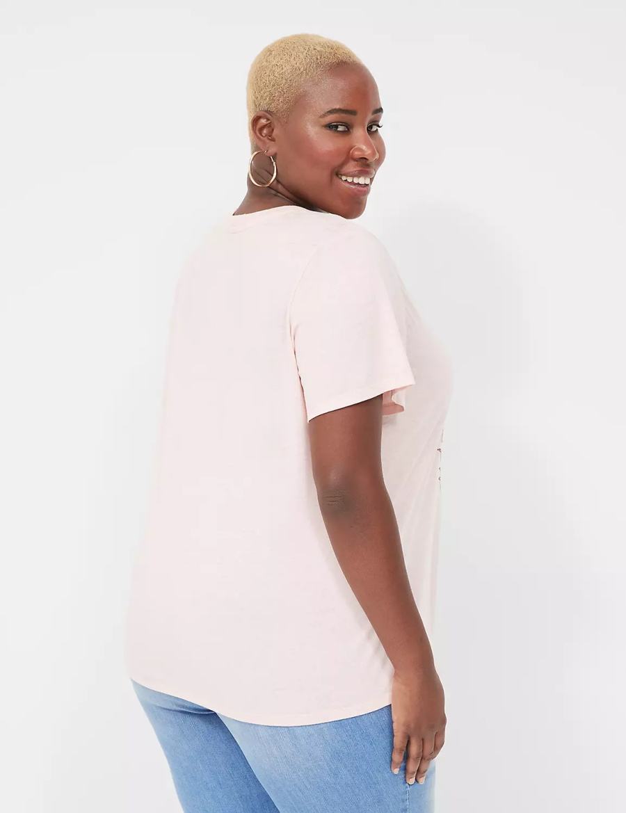 Lane Bryant Always Grateful Graphic Tee T-shirts Dames Roze | GHD9193DX