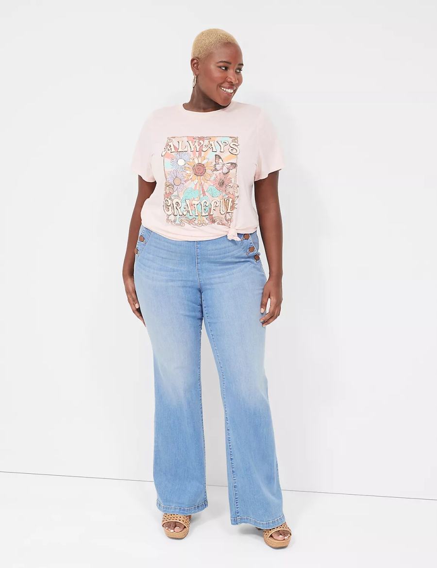 Lane Bryant Always Grateful Graphic Tee T-shirts Dames Roze | GHD9193DX