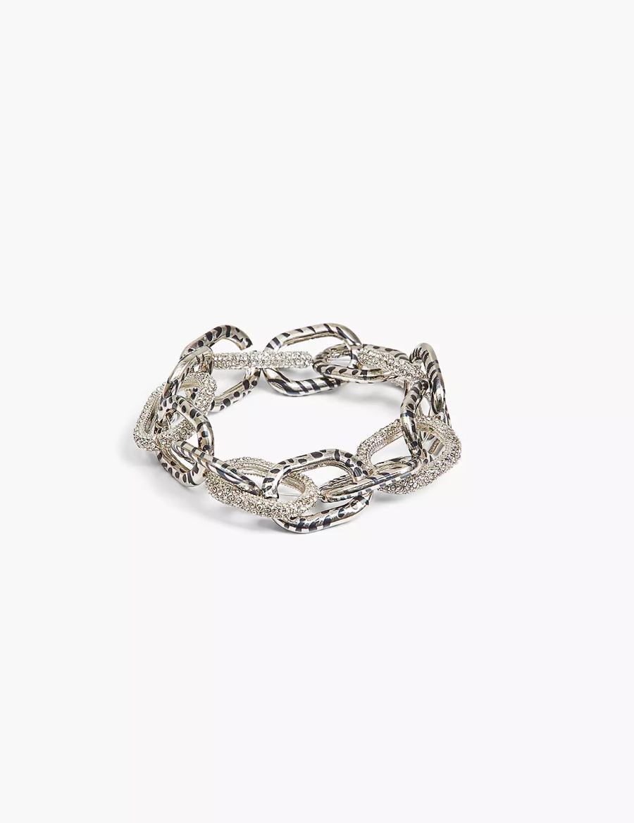 Lane Bryant Animal Print-Link Stretch Armbanden Dames Zilver | XRZ1373FH