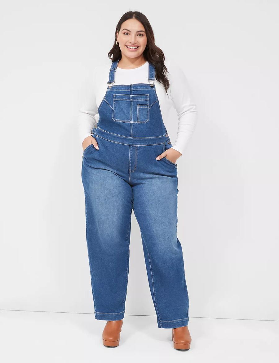 Lane Bryant Authentic Straight Leg Denim Overall Dames Blauw | PNC3027AT