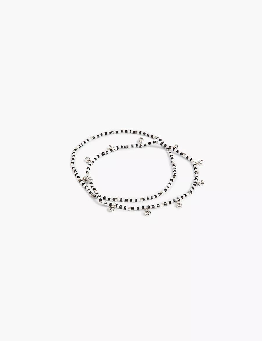 Lane Bryant Beaded Stretch Enkelbandje Dames Zilver | TPM2990UJ