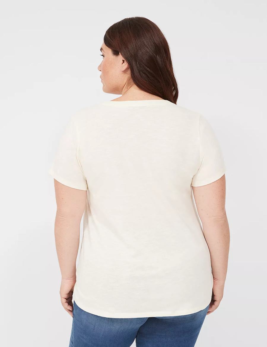 Lane Bryant Better Late Than Never Graphic Tee T-shirts Dames Wit | JYS6738ID